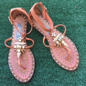 Ivy Kirzhner Babel Embellished Sandlal Coral 7.5